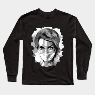 Black and white coronavirus Long Sleeve T-Shirt